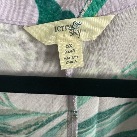 Terra & Sky woman plus size tropical dress 0X/14W  midi summer casual comfort - Picture 4 of 11